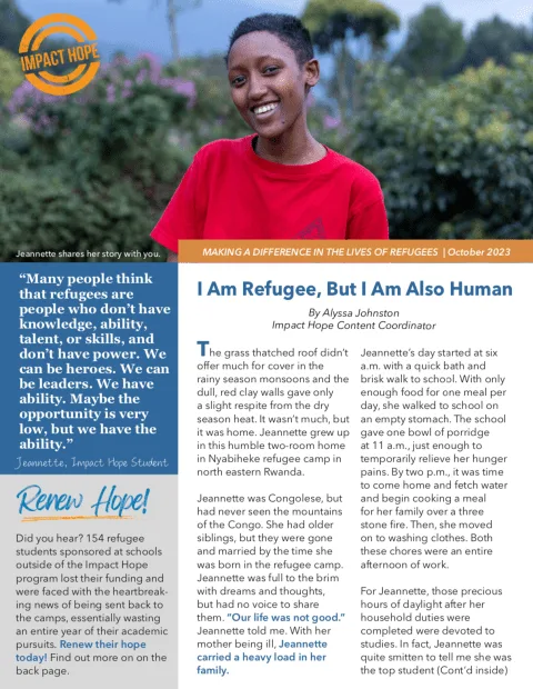 Impact Hope | Bringing Hope and Education to Refugee Youth in Rwanda