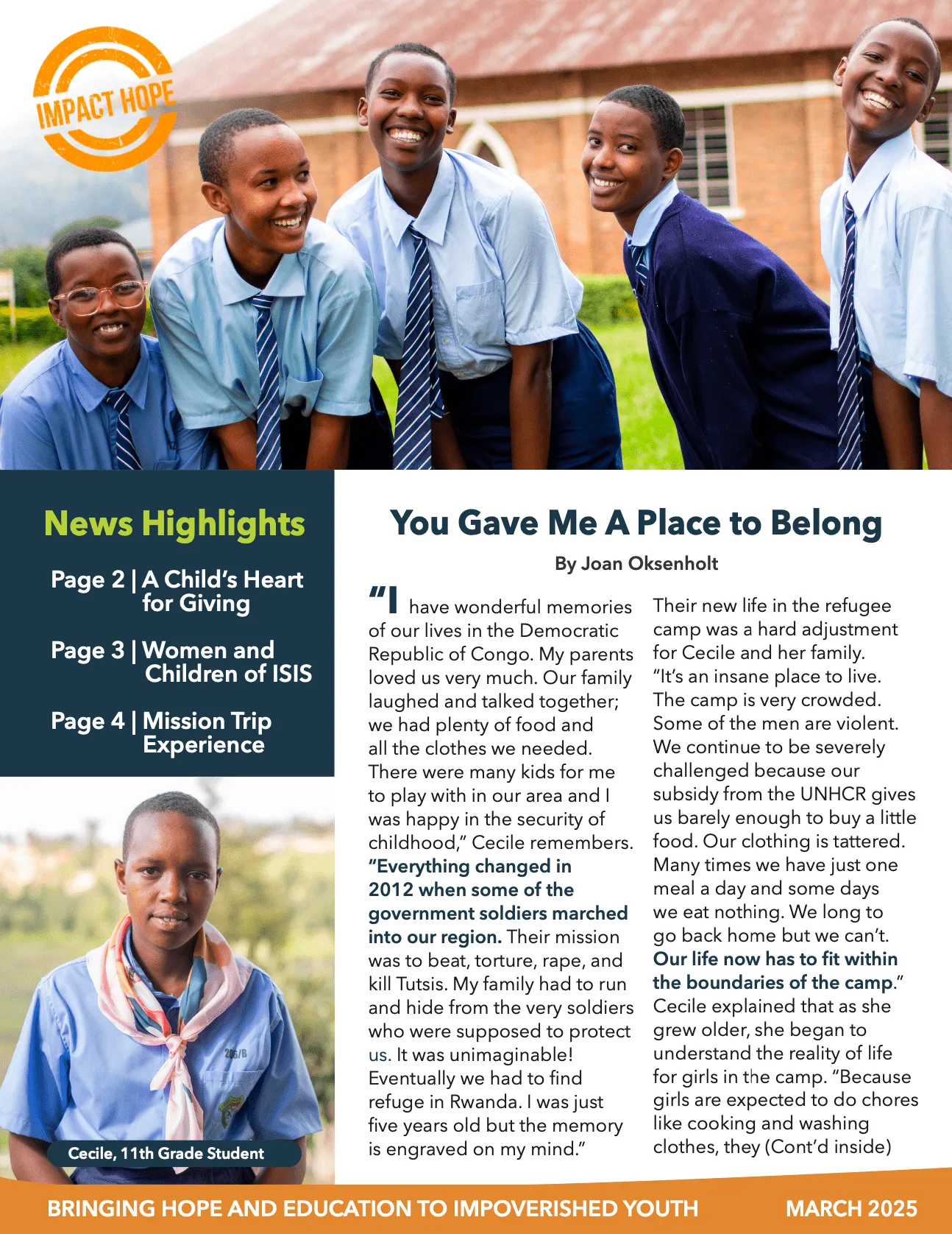 Impact Hope | Bringing Hope and Education to Refugee Youth in Rwanda