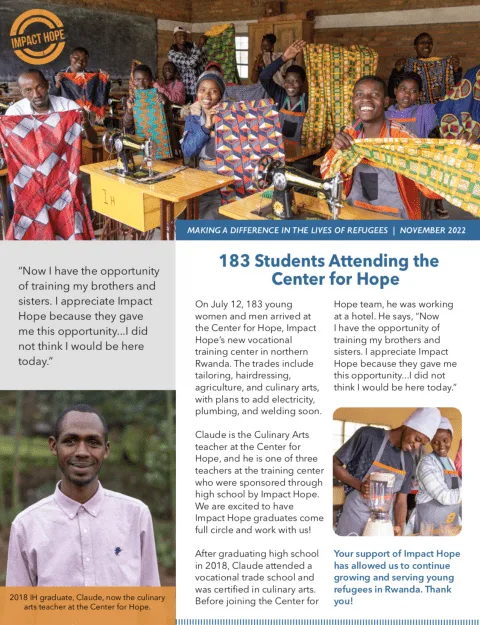 Impact Hope | Bringing Hope and Education to Refugee Youth in Rwanda
