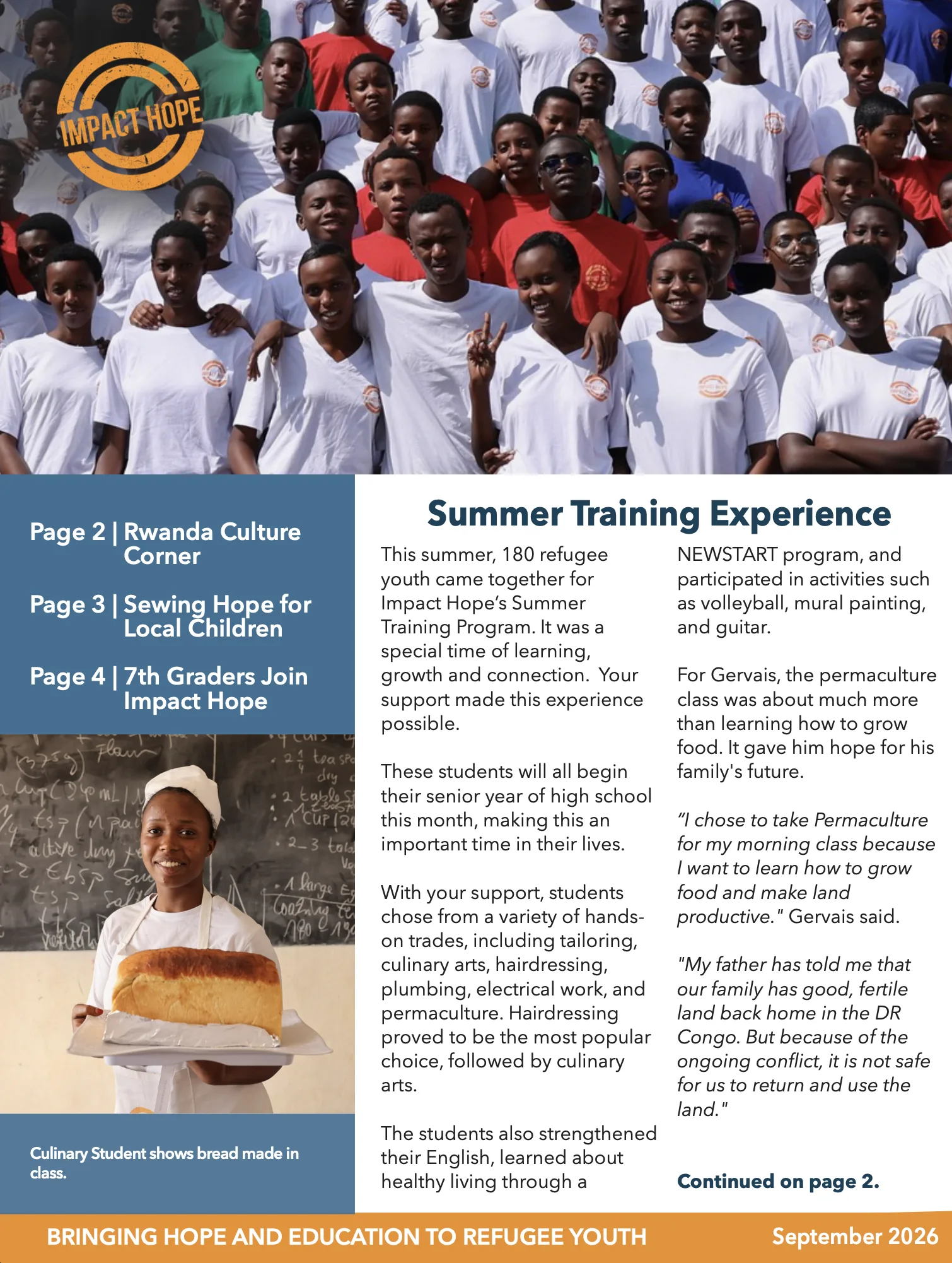 Impact Hope | Bringing Hope and Education to Refugee Youth in Rwanda